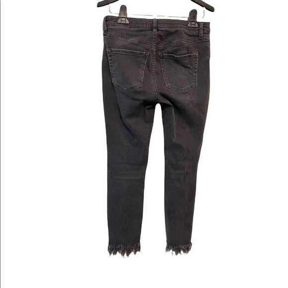 Free People Great Heights Distressed Raw Edge Frayed Busted Knee Skinny Jeans - Picture 7 of 9